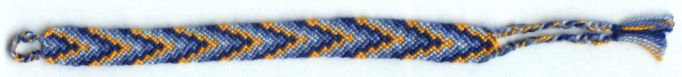 friendship bracelet chevron blue orange