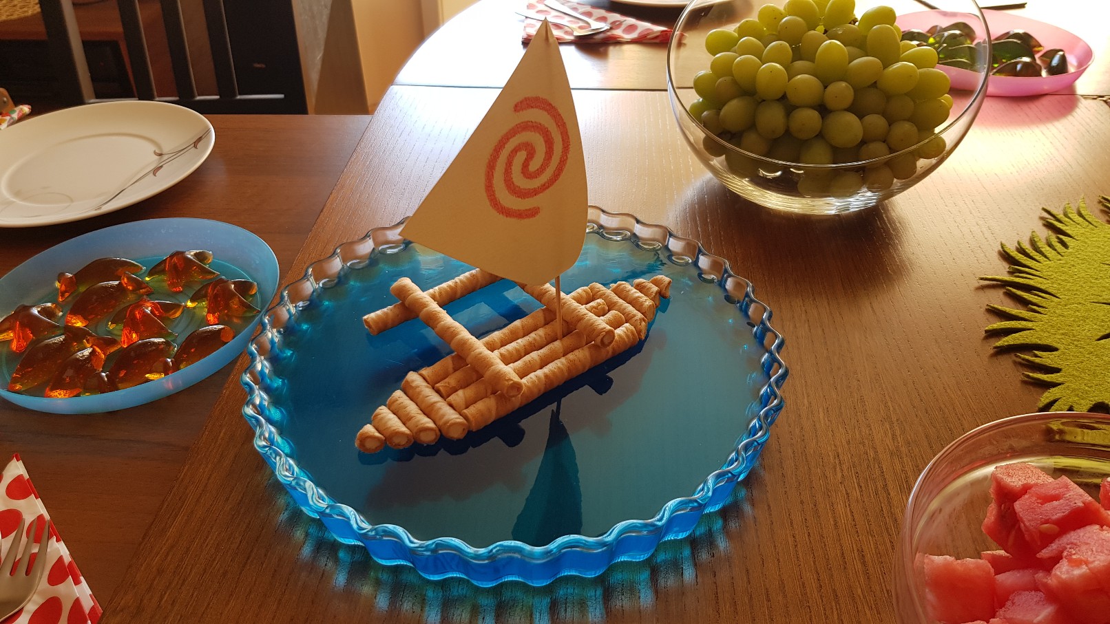 moana vaiana birthday party food ideas blue jelly boat
