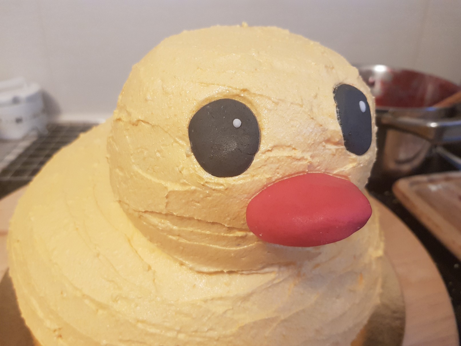 duckie birthday cake eyes beak