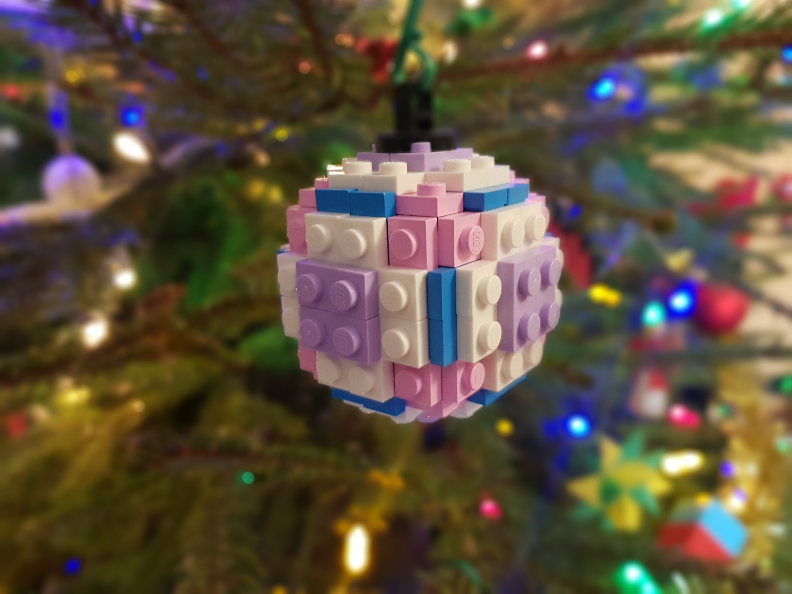 lego moc christmas baubles ornament frozen pink magenta