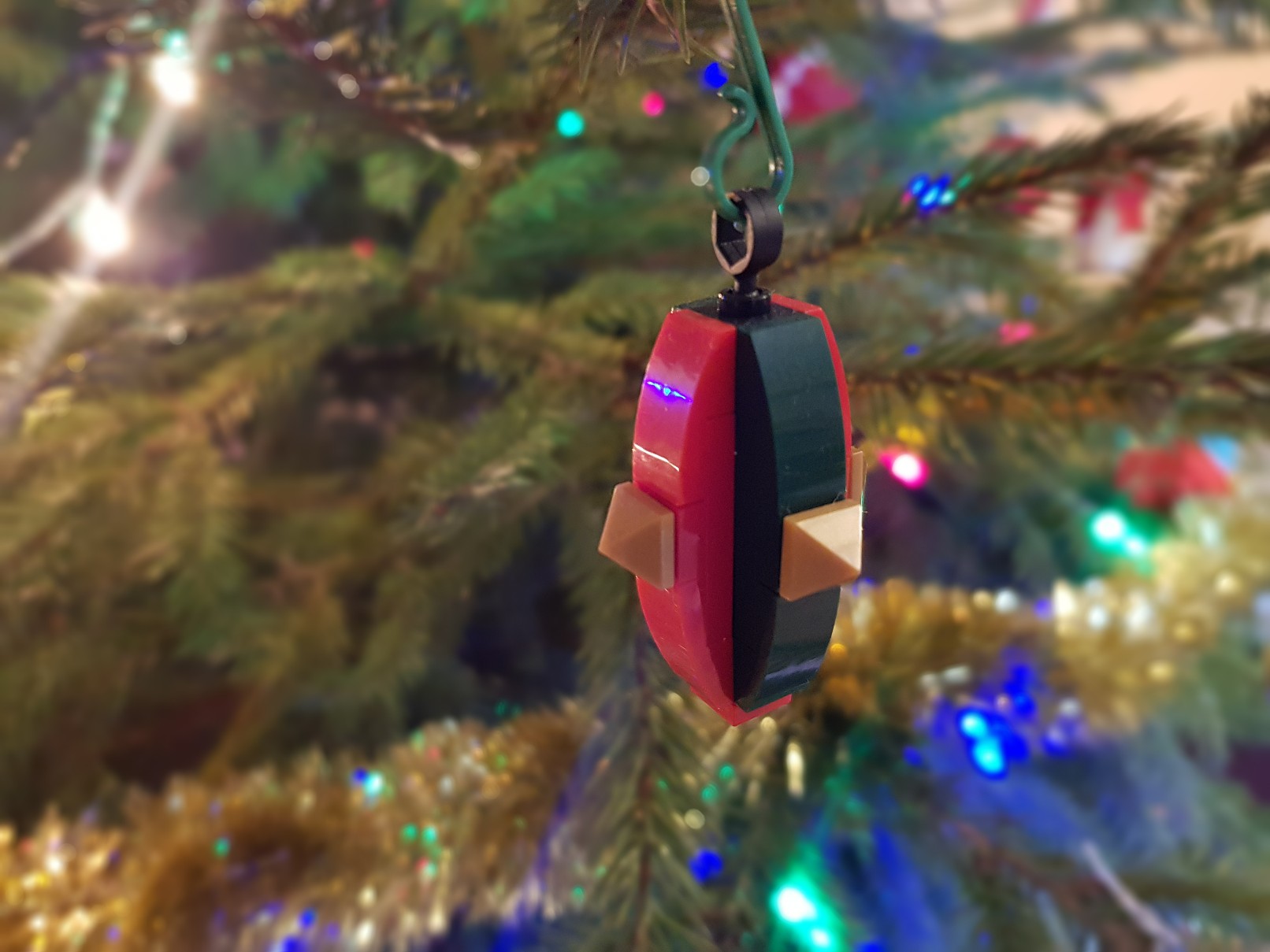 lego moc christmas baubles ornament red green gold