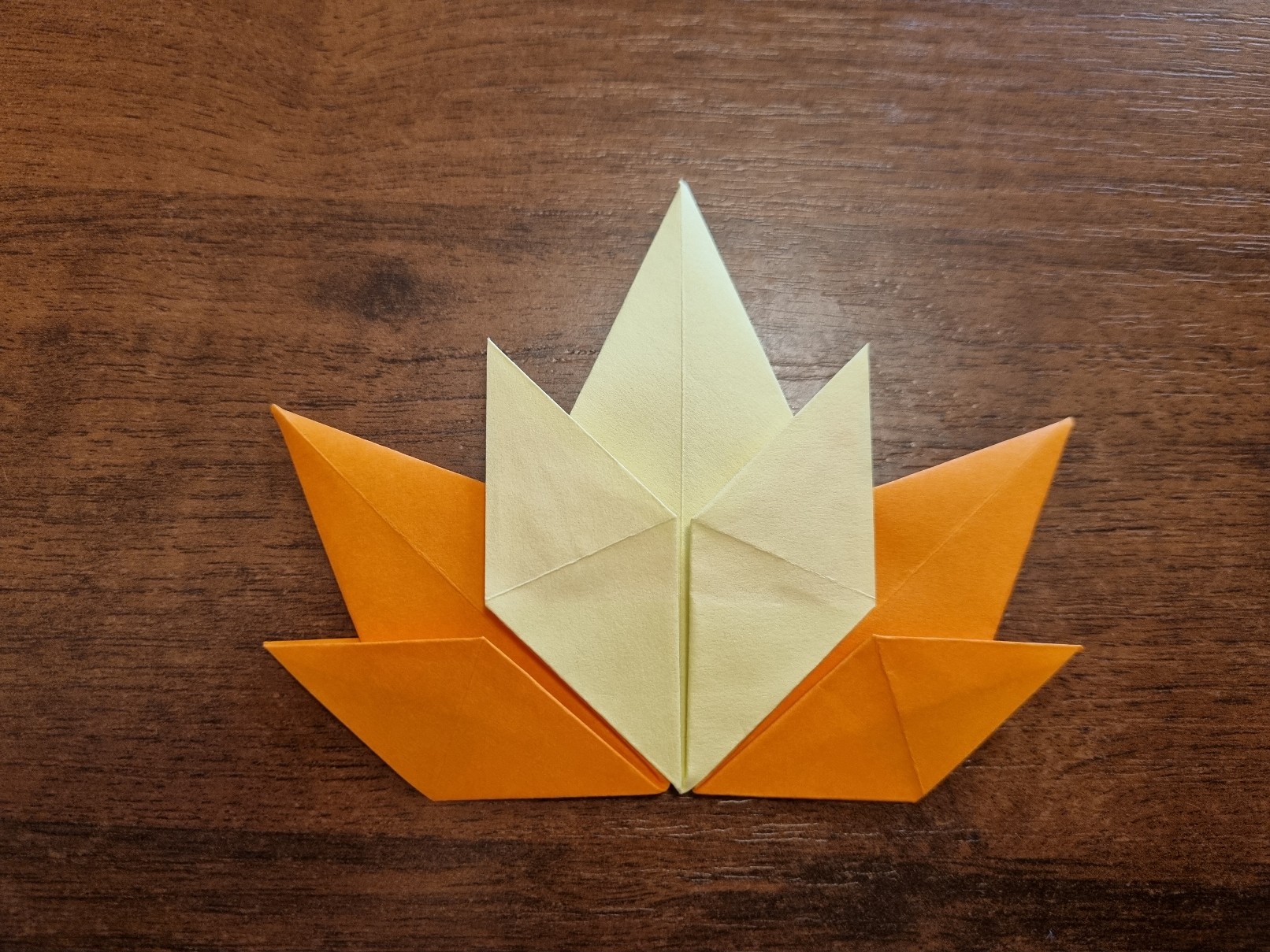 autumn leaf almost origami glueing 2
