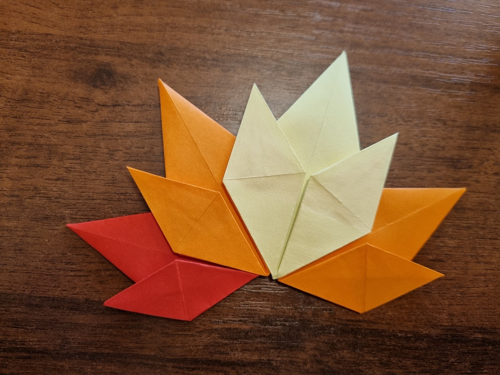autumn leaf almost origami glueing 3