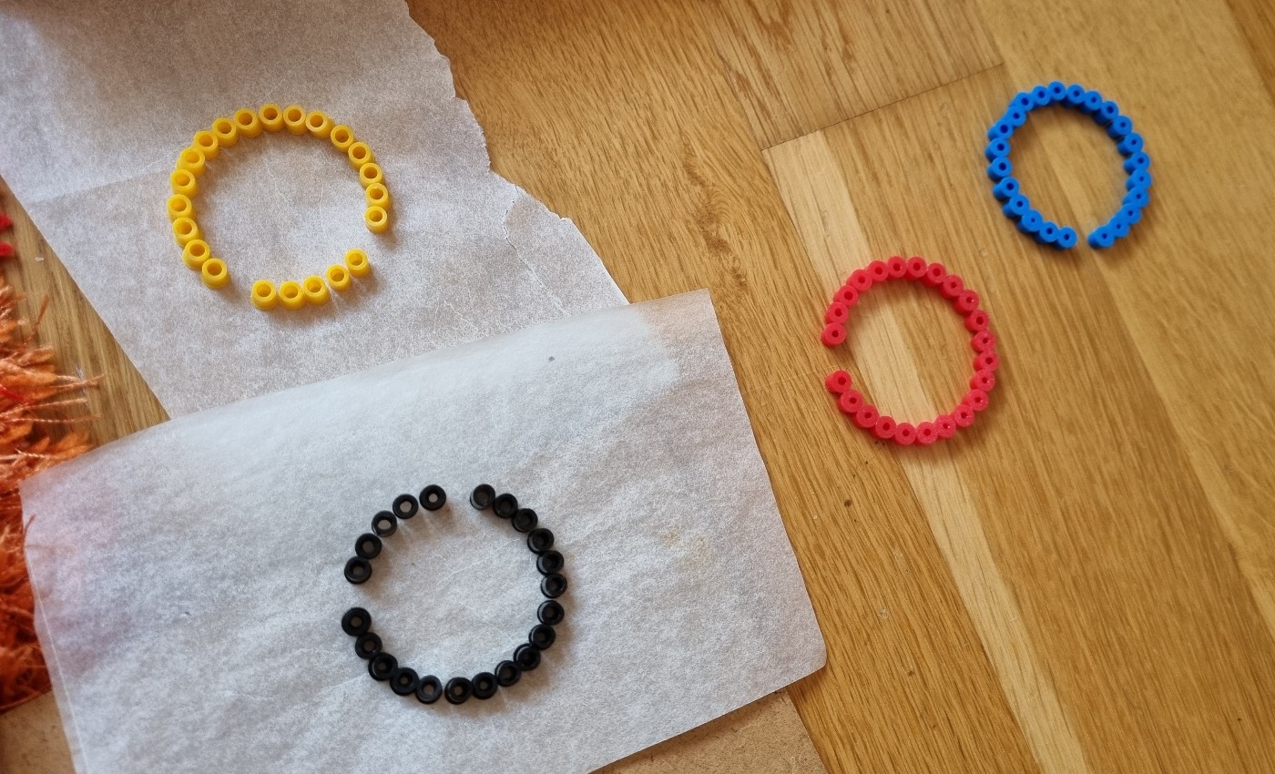 olympic rings hama beads prepare 2