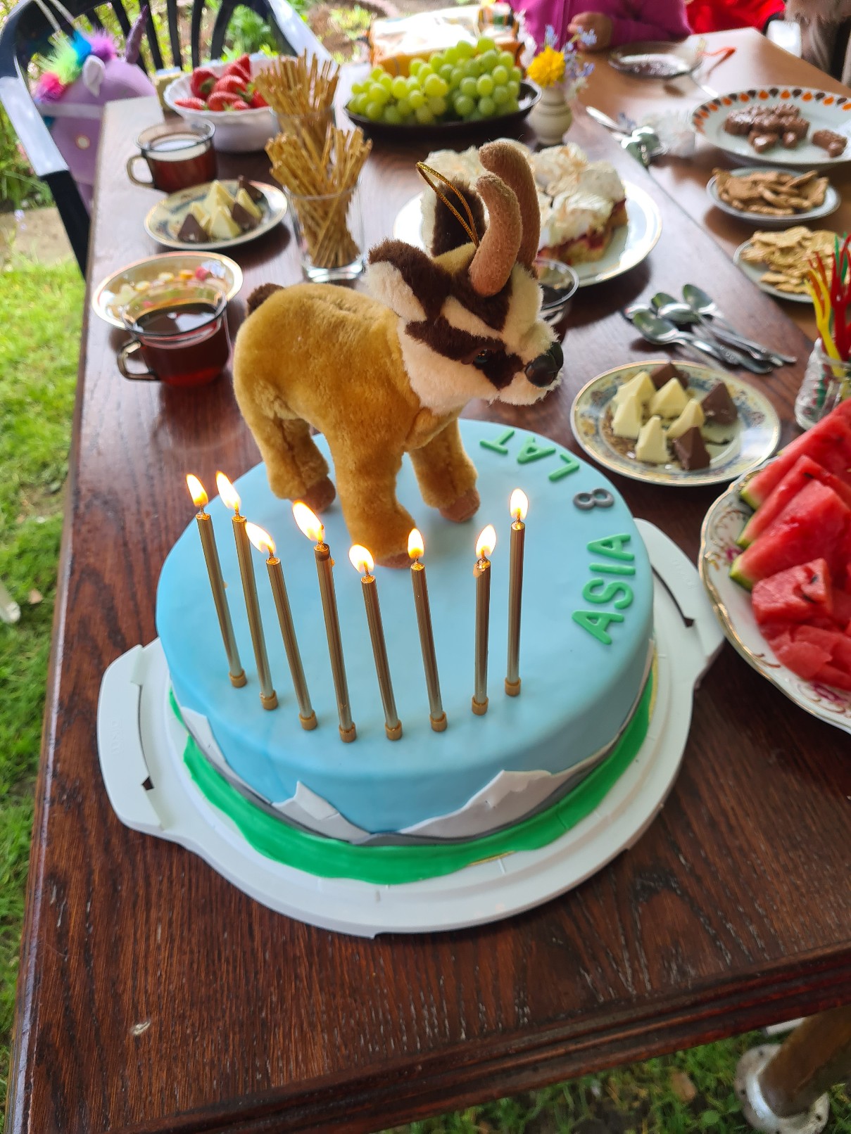 mountain birthday cake ready candles