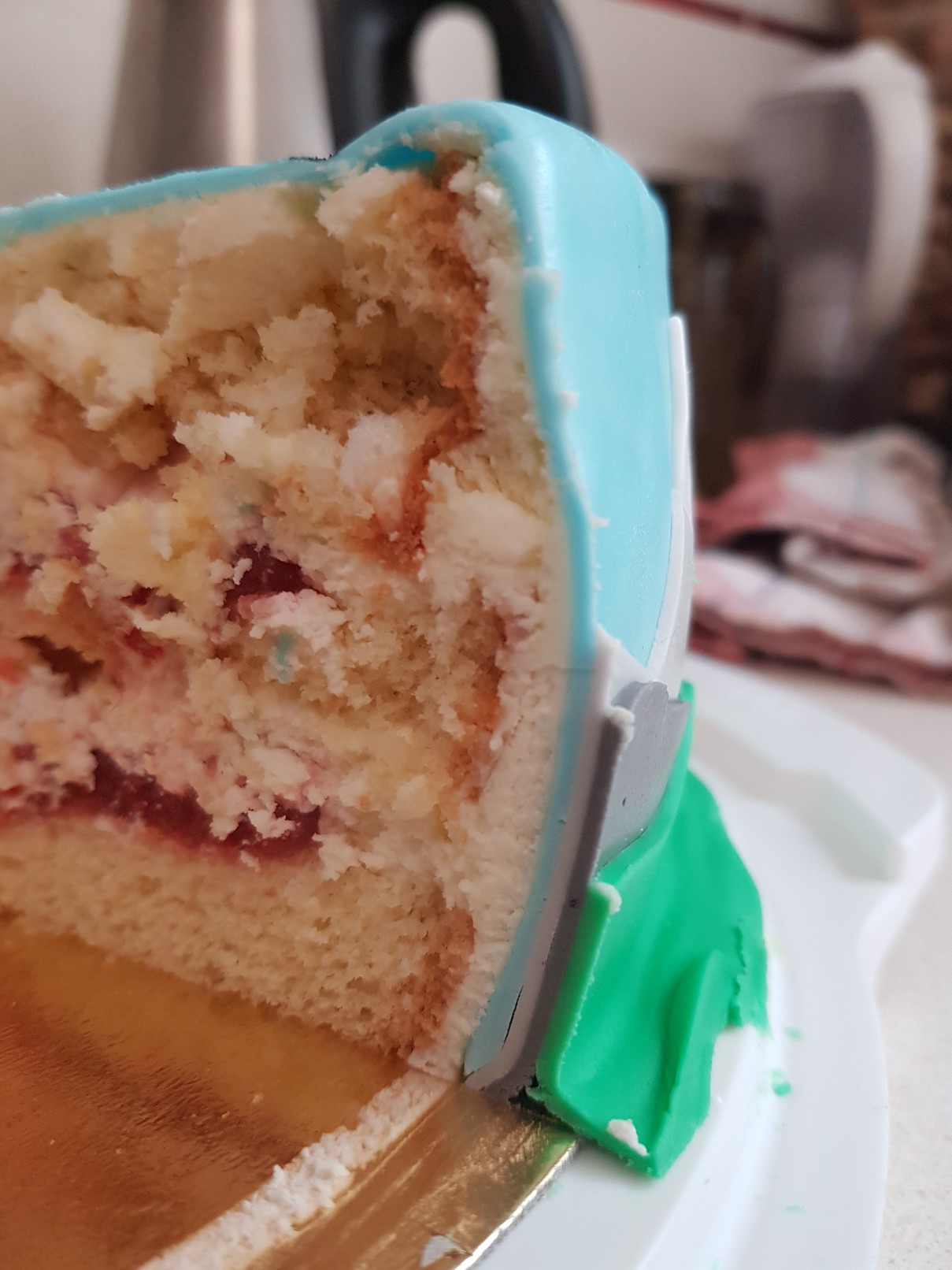 mountain birthday cake thin fondant layers