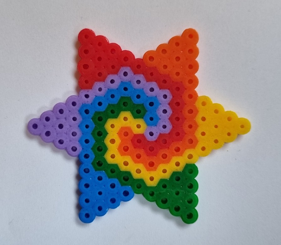 rainbow star hama beads pyssla