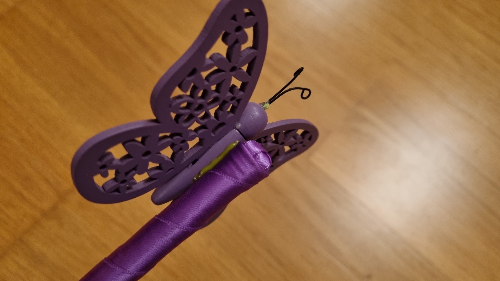 butterfly wand butterfly hot glued